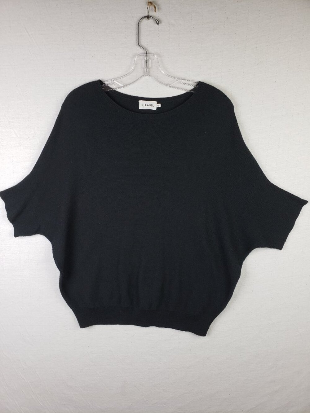 The Reset R Label Knit Top Boxy Cocoon Sweater Black size L/XL Minimalist Casual